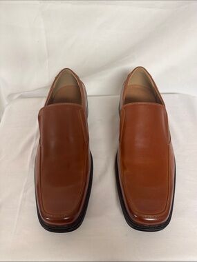 Men's Slip-On Leather Loafers in Cognac Brown